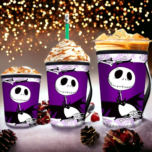 Nightmare Before Christmas 3 Pack Reusable Insulated Neoprene Coffee Cup Sleeve - Picture 3 of 8